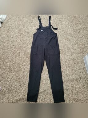 Lucy & Yak Dungarees Overalls Black Twill 100% Organic Cotton Size Small 30"